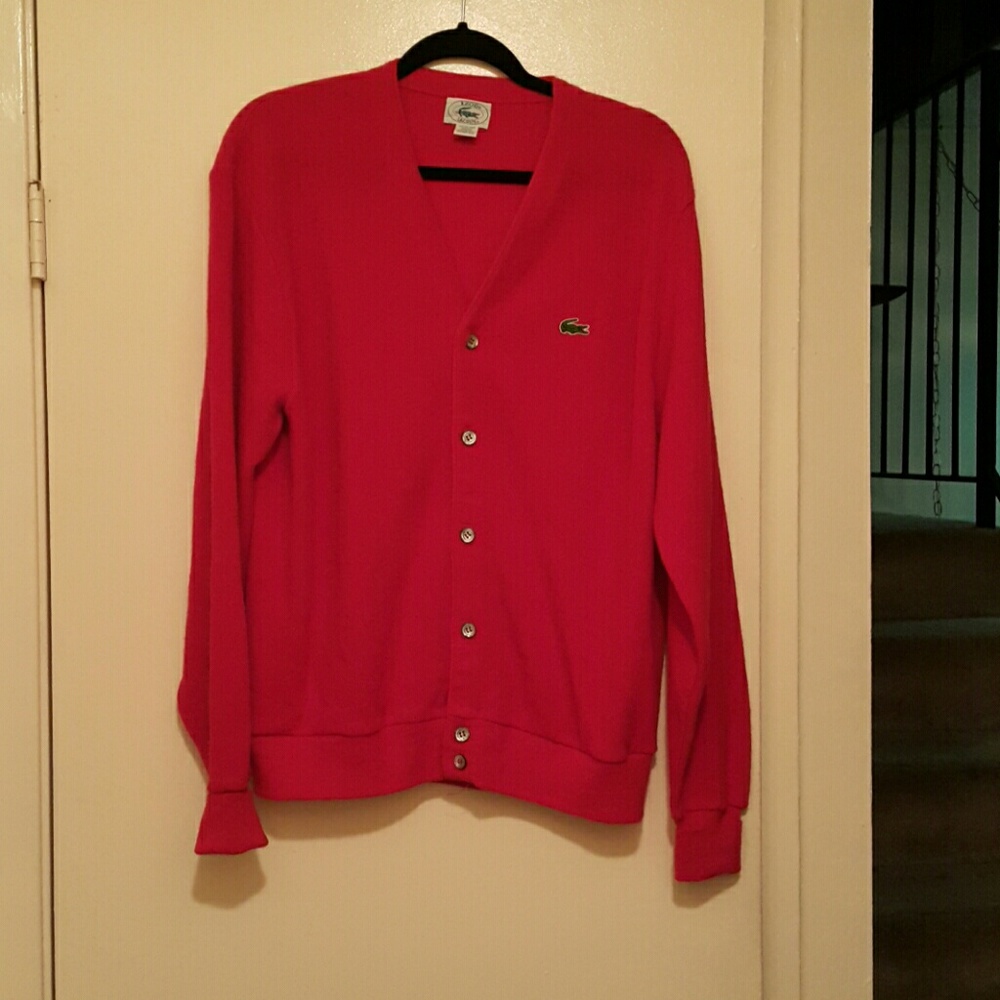 Mens vintage 80s  Izod Lacoste cardigan